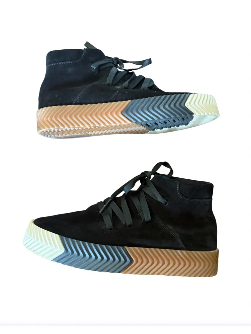 adidas Mid Skate Alexander Wang Black Suede Sneakers w Gum Sole Size 6.5